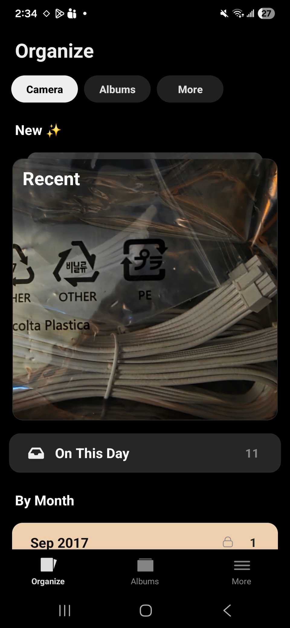 Main app page of Slidebox showing a recent photo