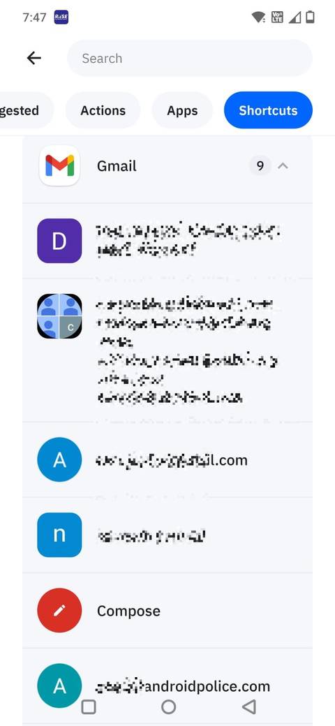 Screenshot showing how to assign a gesture in Smart Launcher 6