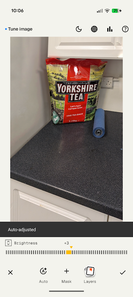 bag of tea on granite countertop