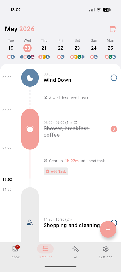 structured app daily view with full detail