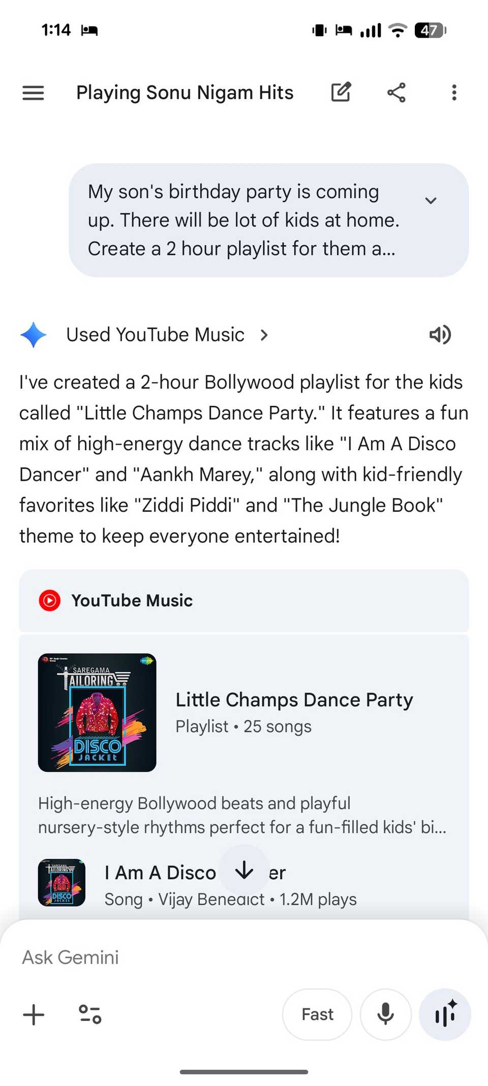 gemini creating playlists