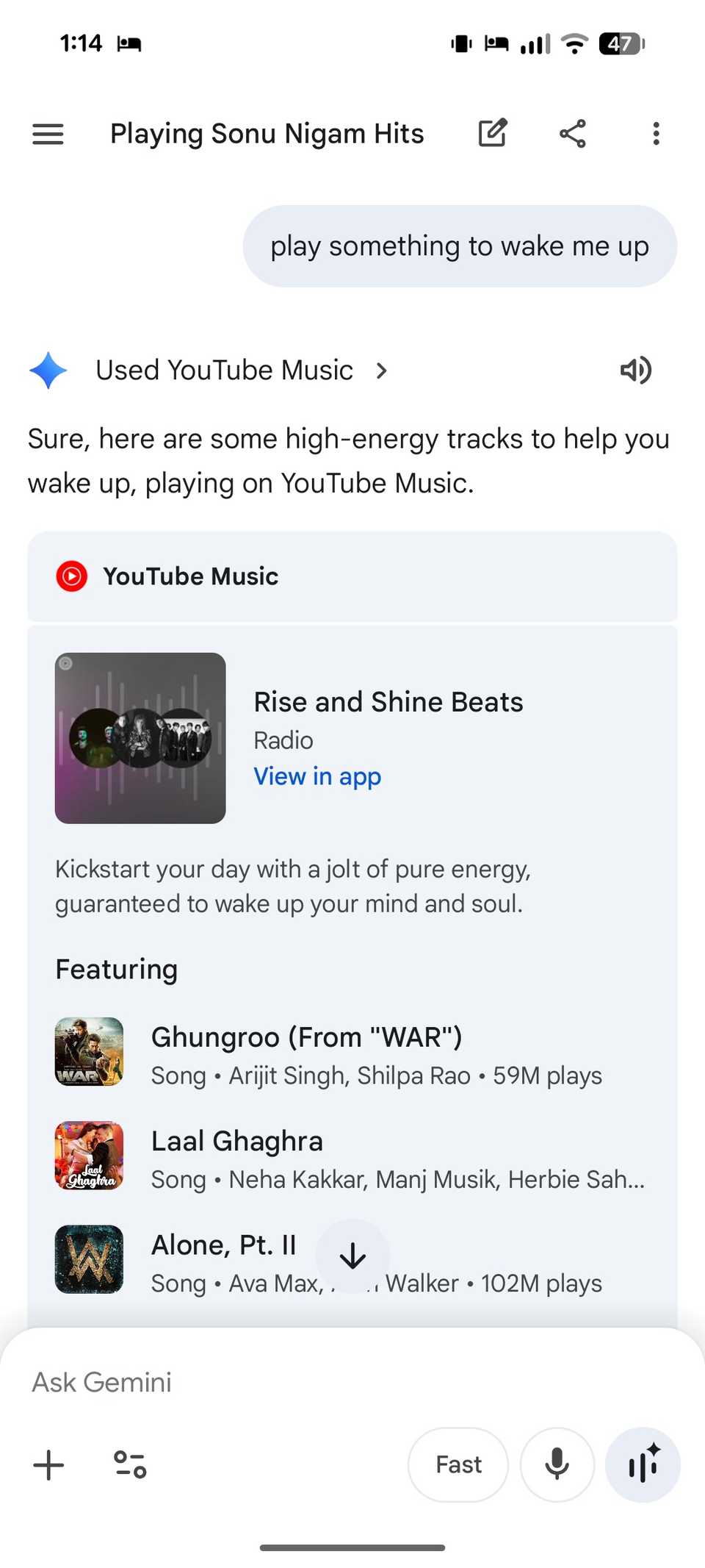 Gemini adding songs to playlist