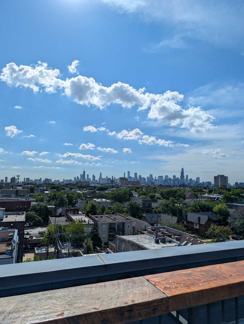 A picture of the Chicago skyline with a Google Pixel 10 Pro in Hi-Res mode