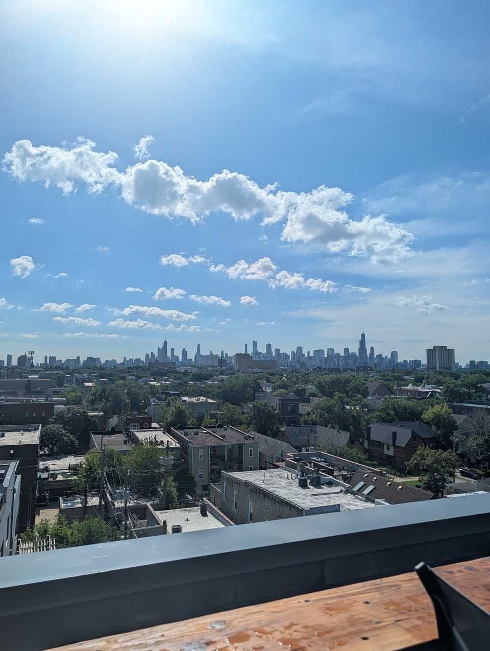 A picture of the Chicago skyline with a Google Pixel 10 Pro in standard mode