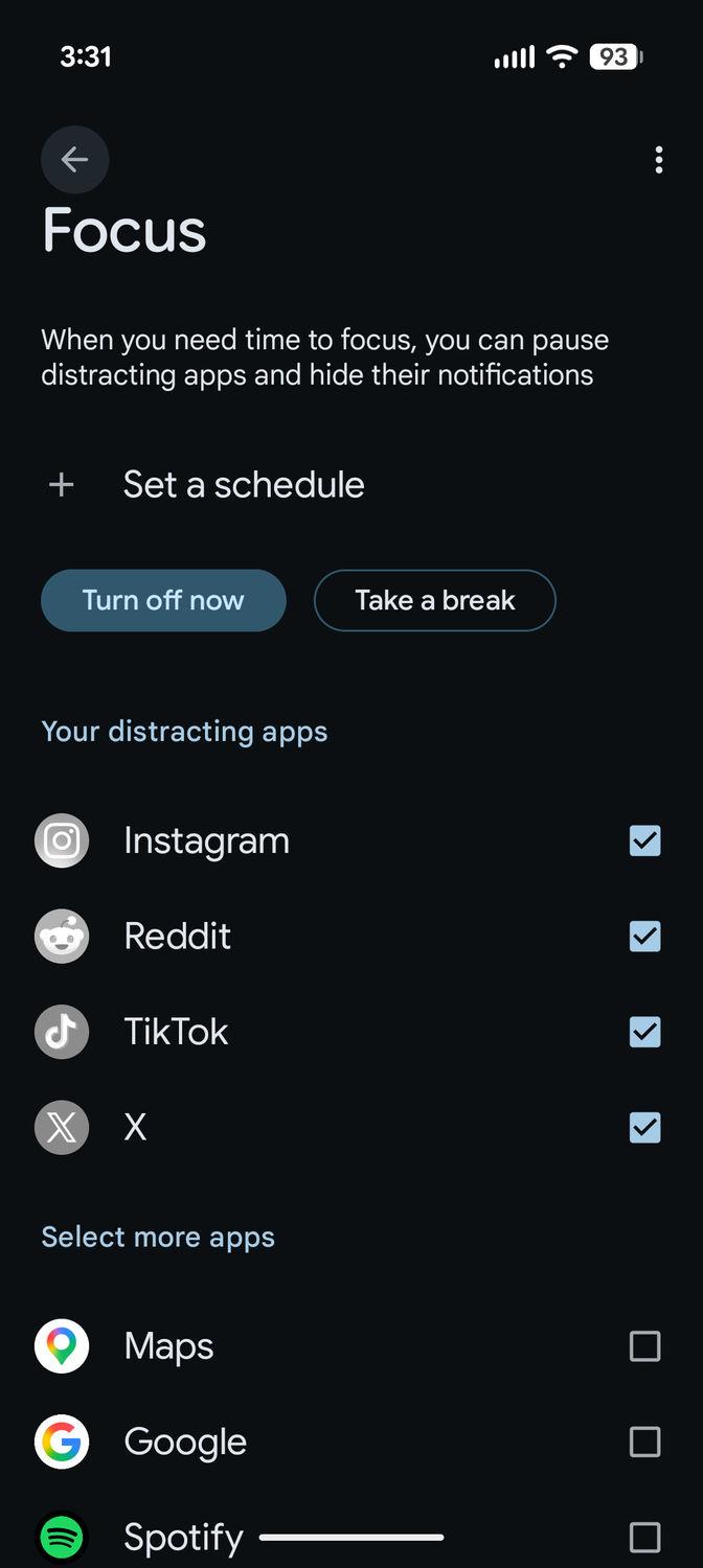Focus Mode Ui Example I forced myself to use Android's built-in focus mode to stop checking ...
