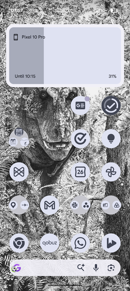 android home screen with minimal theming and no app names