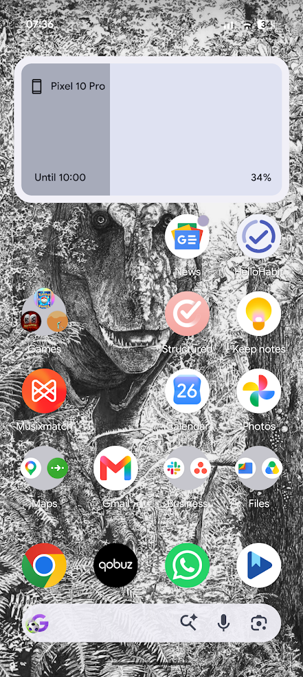 android home screen with app names
