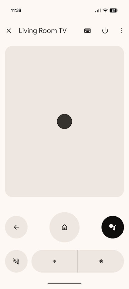 remote in google home app
