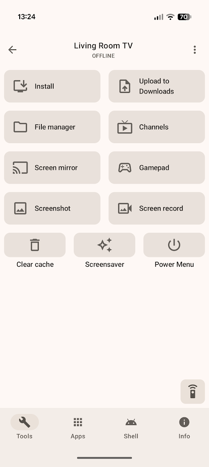 home screen in atvtools app