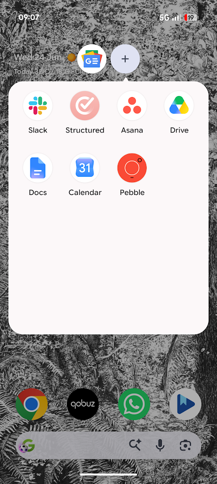bubble app drawer in Android 17