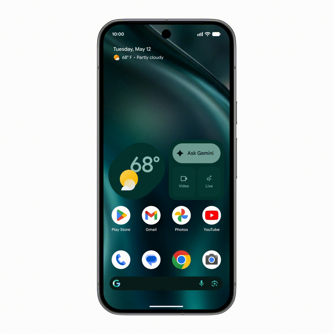 uma demonstração do recurso Criar meu widget