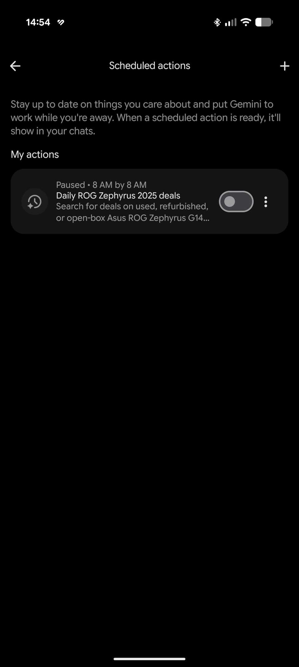 List of scheduled actions in Gemini 
