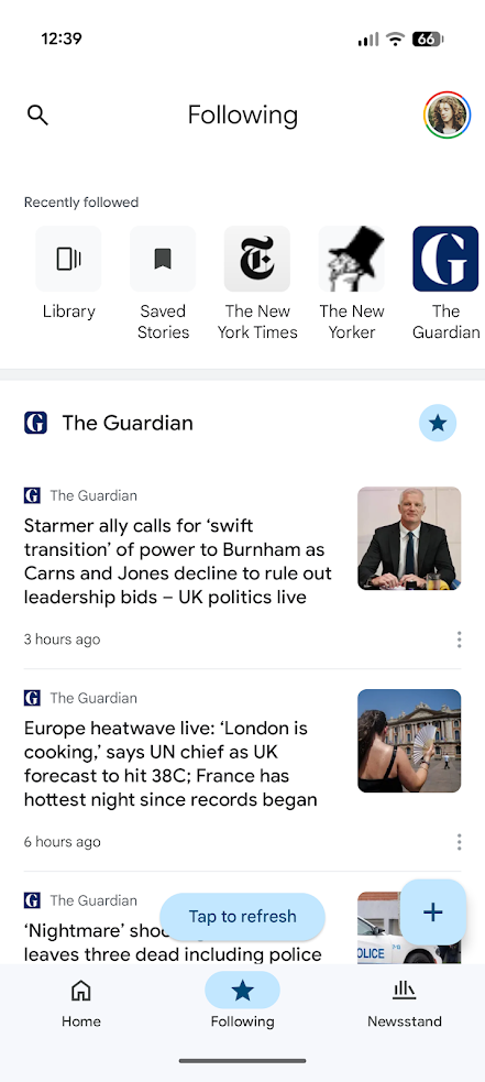 pagina seguente di Google News