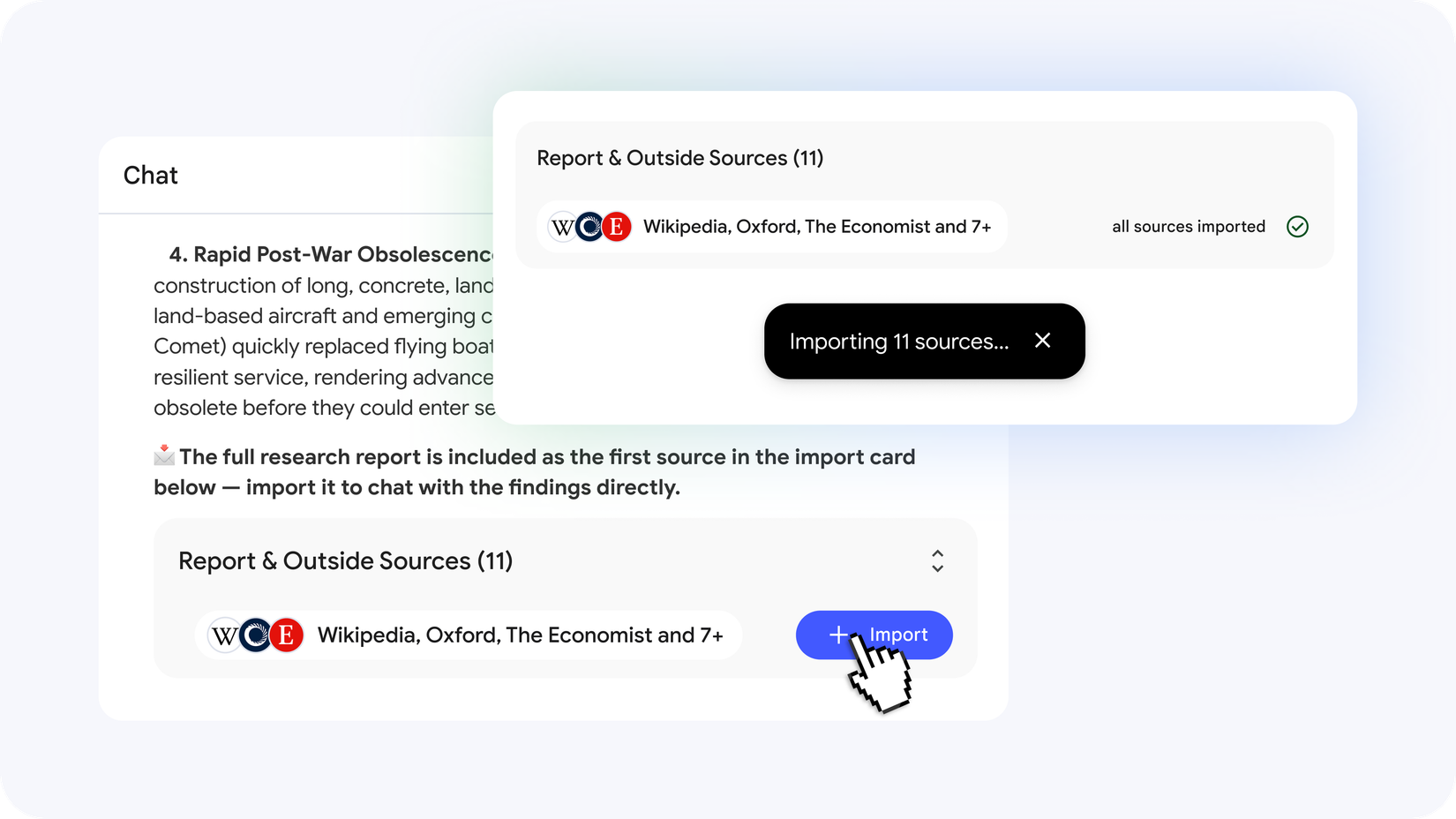 Import sources in NotebookLM