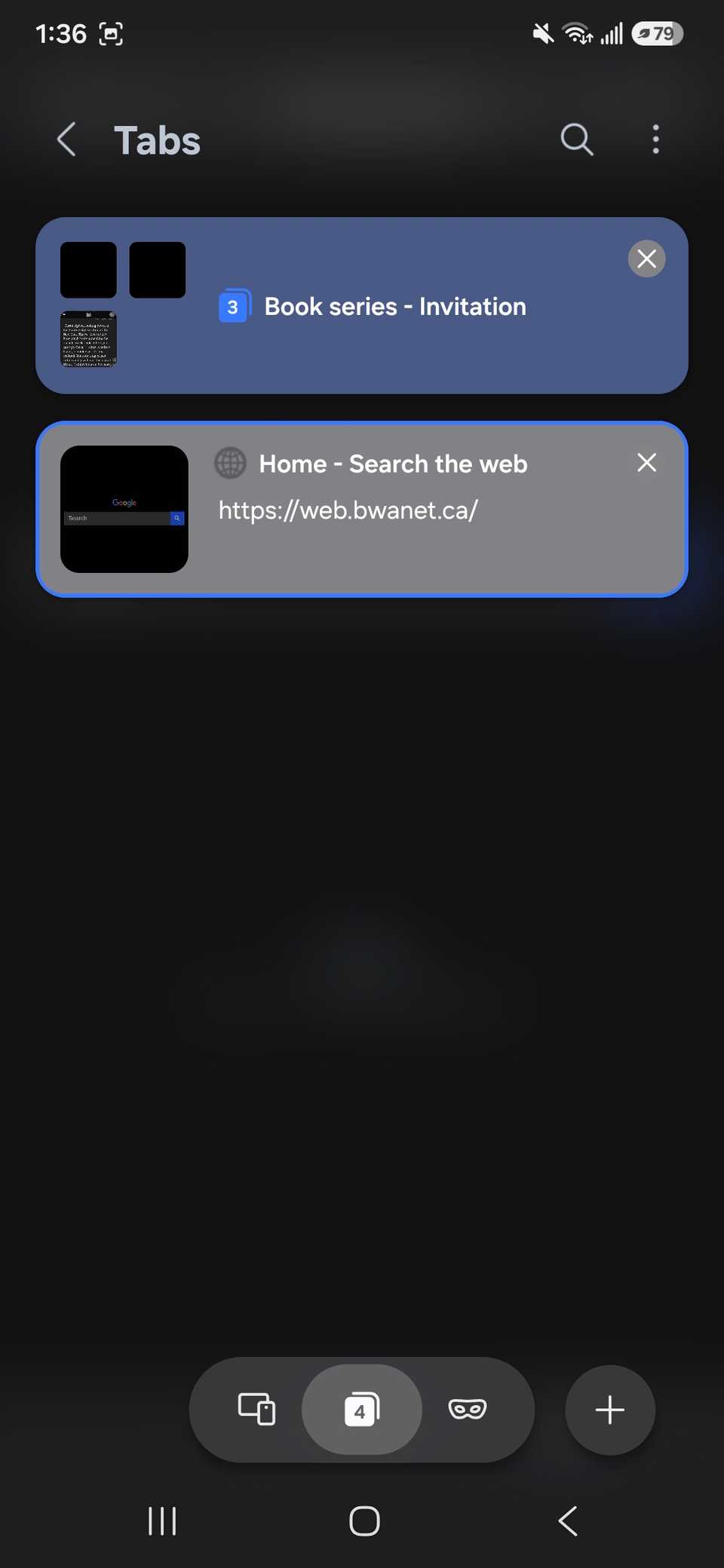 Cleaned up tabs on Samsung Browser with a new tab group