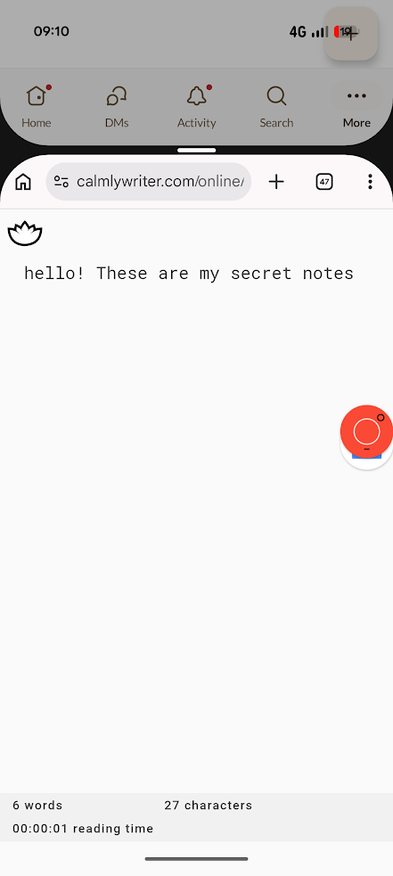 split screen apps in android 17 with bubble on right