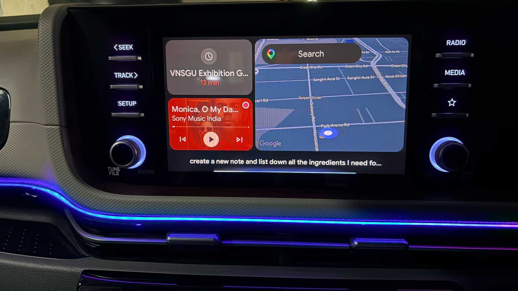 crie uma nota usando Gemini no Android Auto