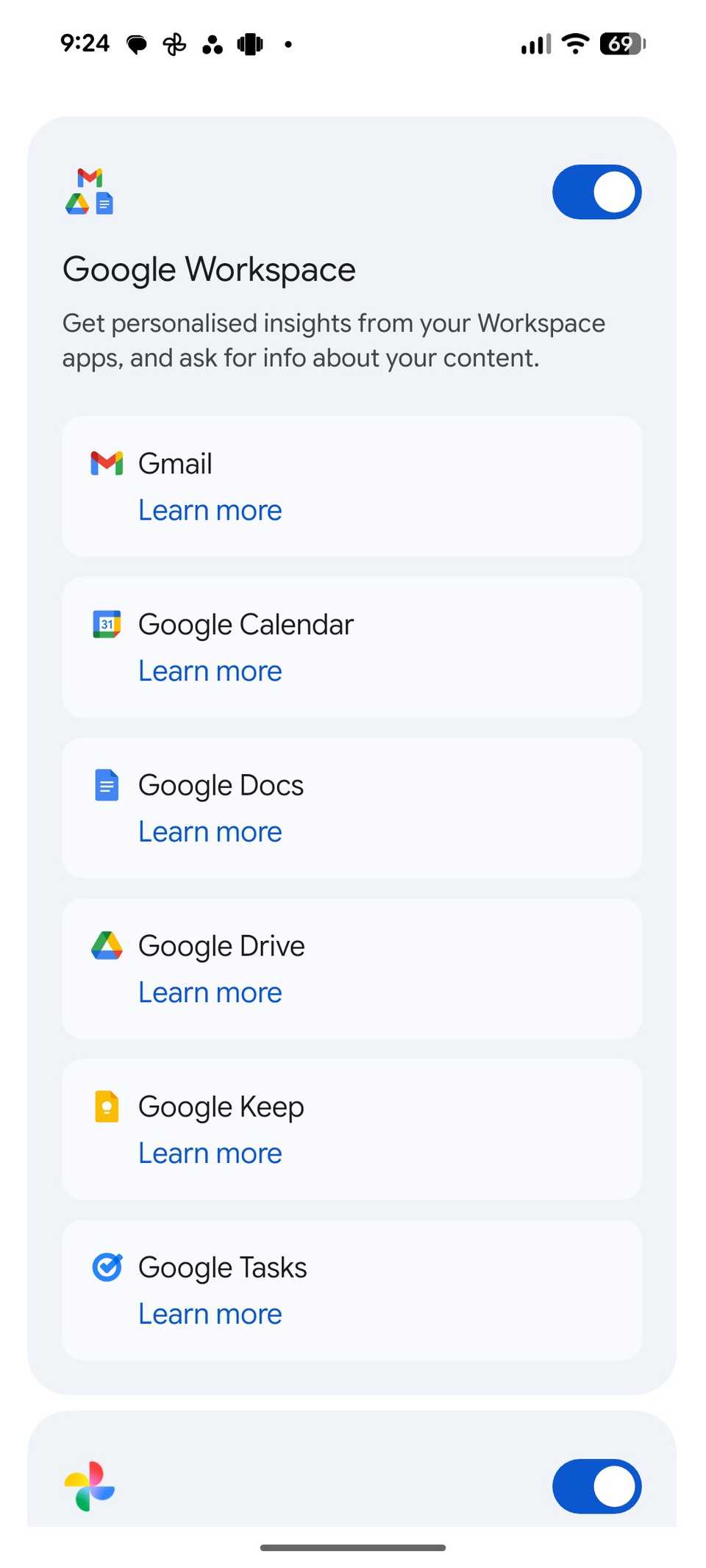 I began the usage of Google Stay with Gemini in Android Auto and stopped fumbling with my telephone right through drives enable Google Workspace toggle