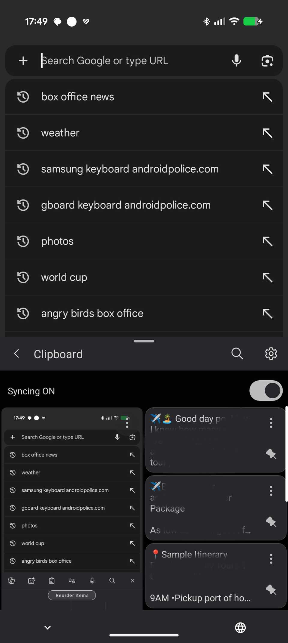 Universal clipboard feature on Microsoft SwiftKey keyboard app on Android