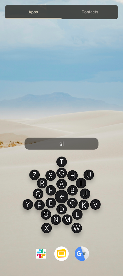 spiral keyboard in comfer launcher