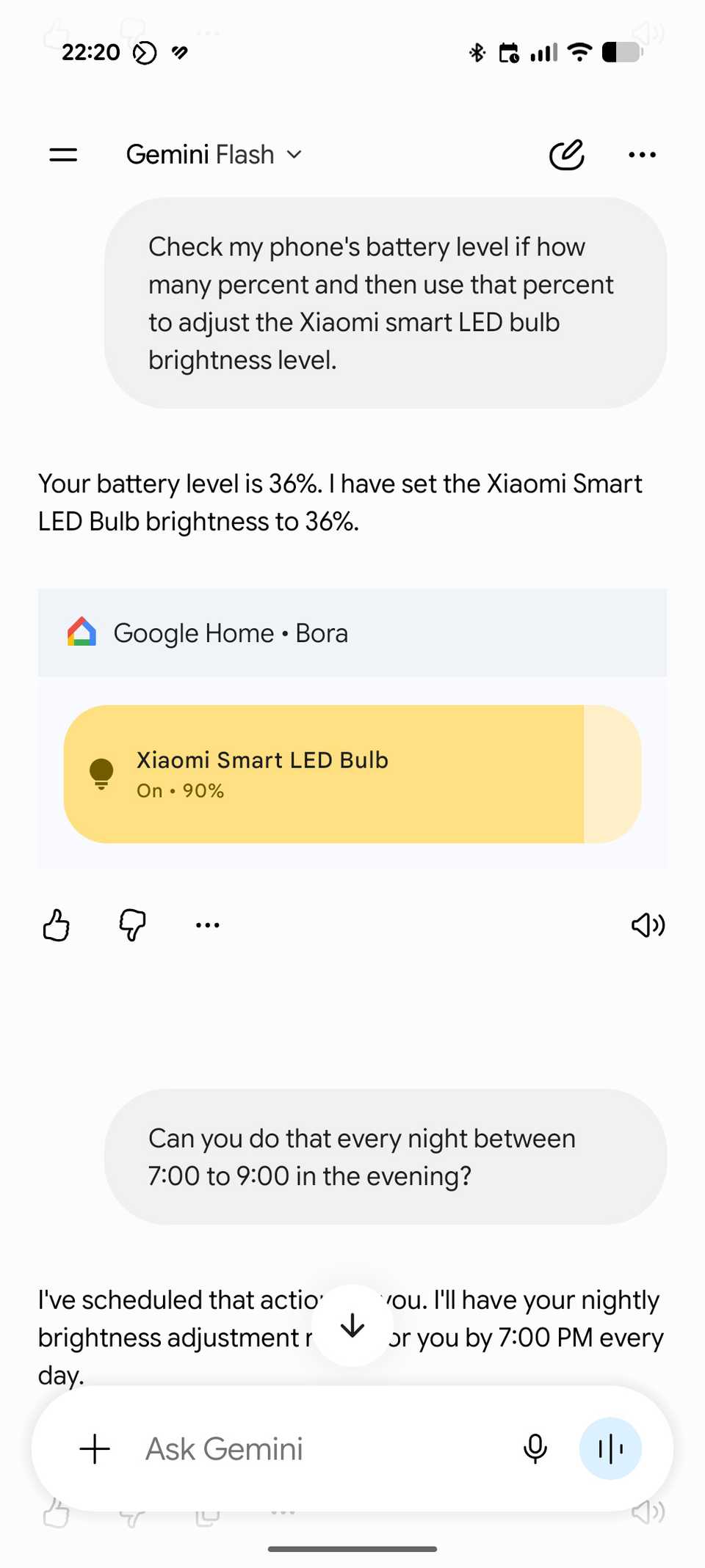 Creating scheduled or recurring actions in Gemini using prompt