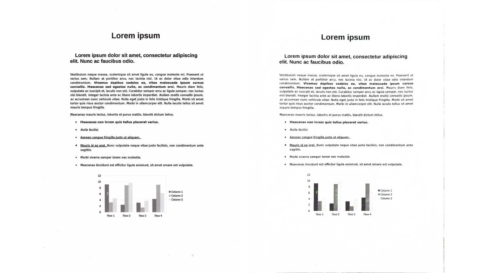 Layout de comparação de qualidade lado a lado mostrando um documento de texto processado por um scanner de mesa tradicional versus uma digitalização de câmera de smartphone de última geração