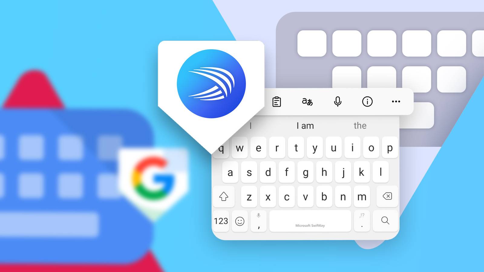 Google Gboard keyboard and Microsoft Swiftkey interface for Android