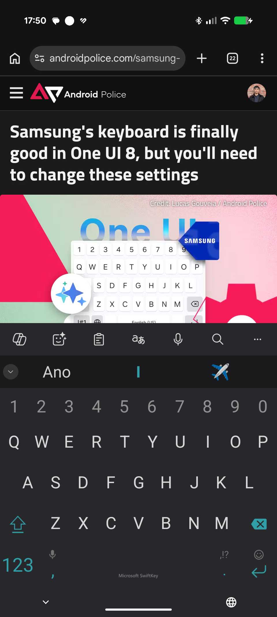 Microsoft SwiftKey keyboard layout and design on Android