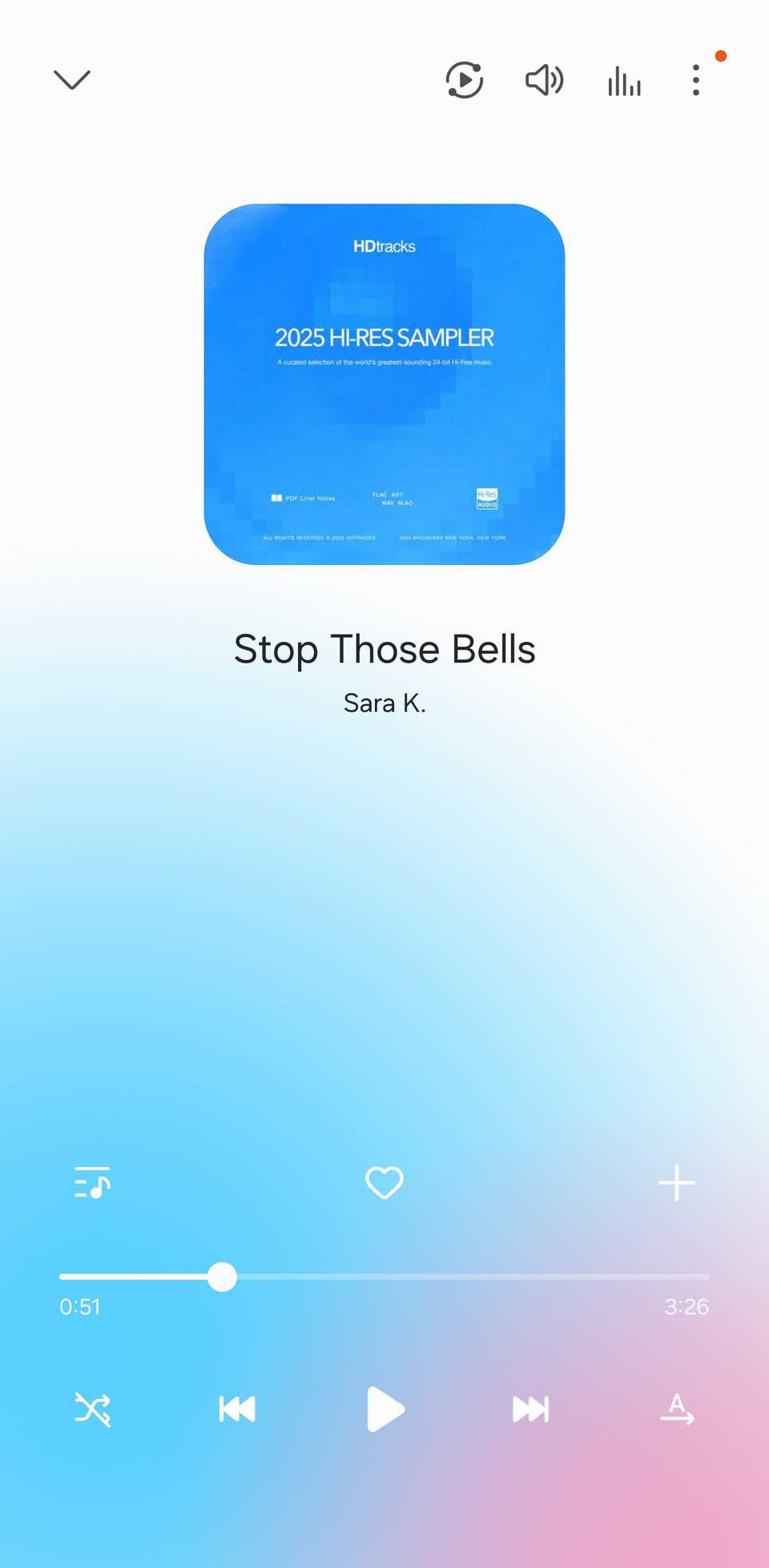 A screeshot showing music track