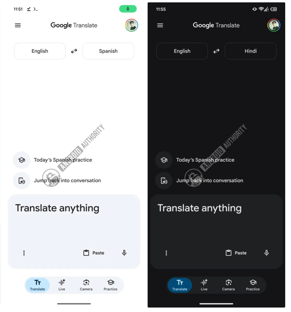 Google Translate Update UI
