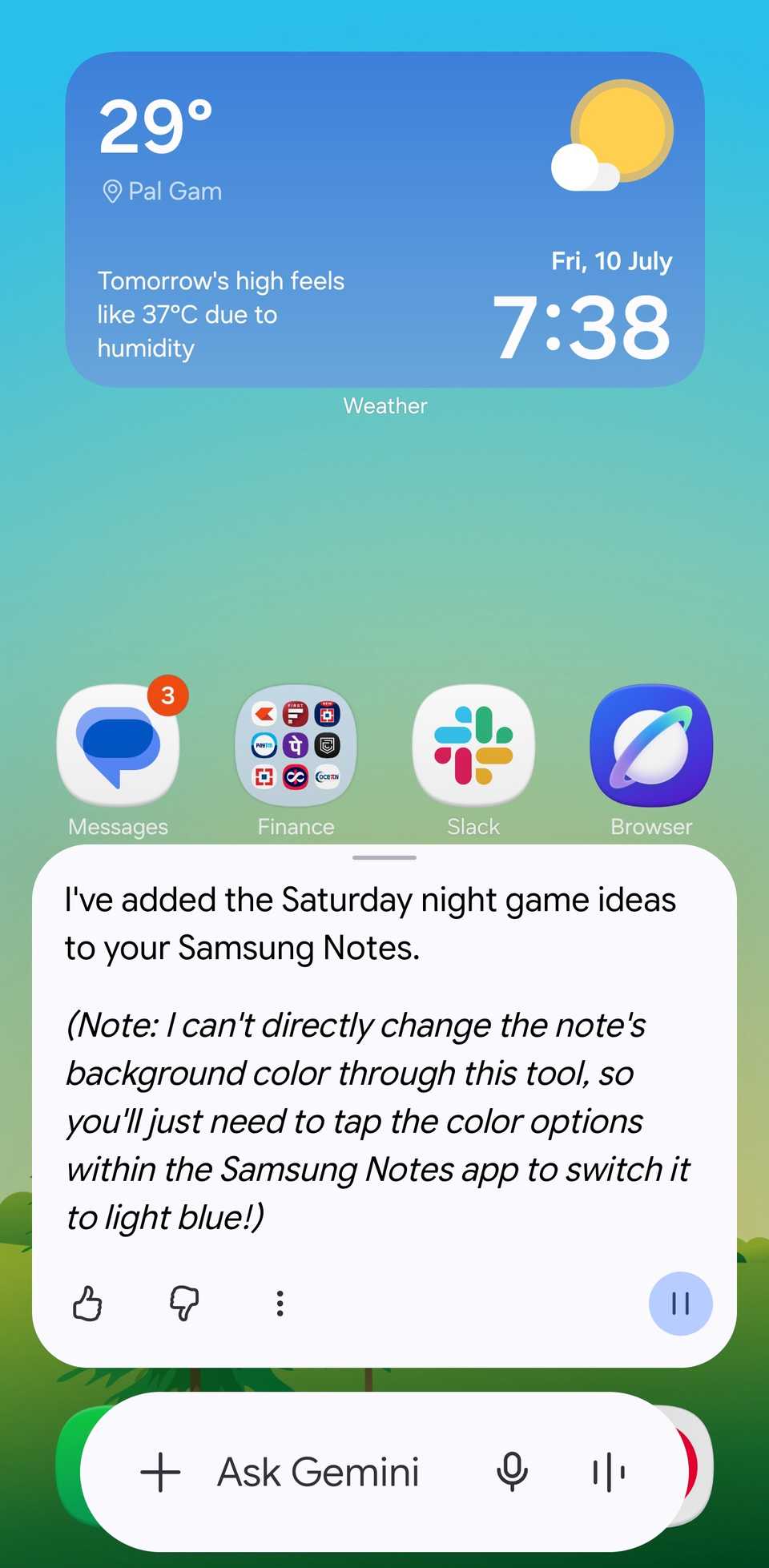 Samsung Notes with Gemini