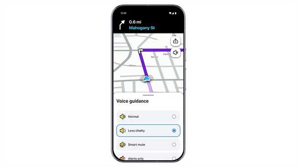 Voice Guidance menu on Waze