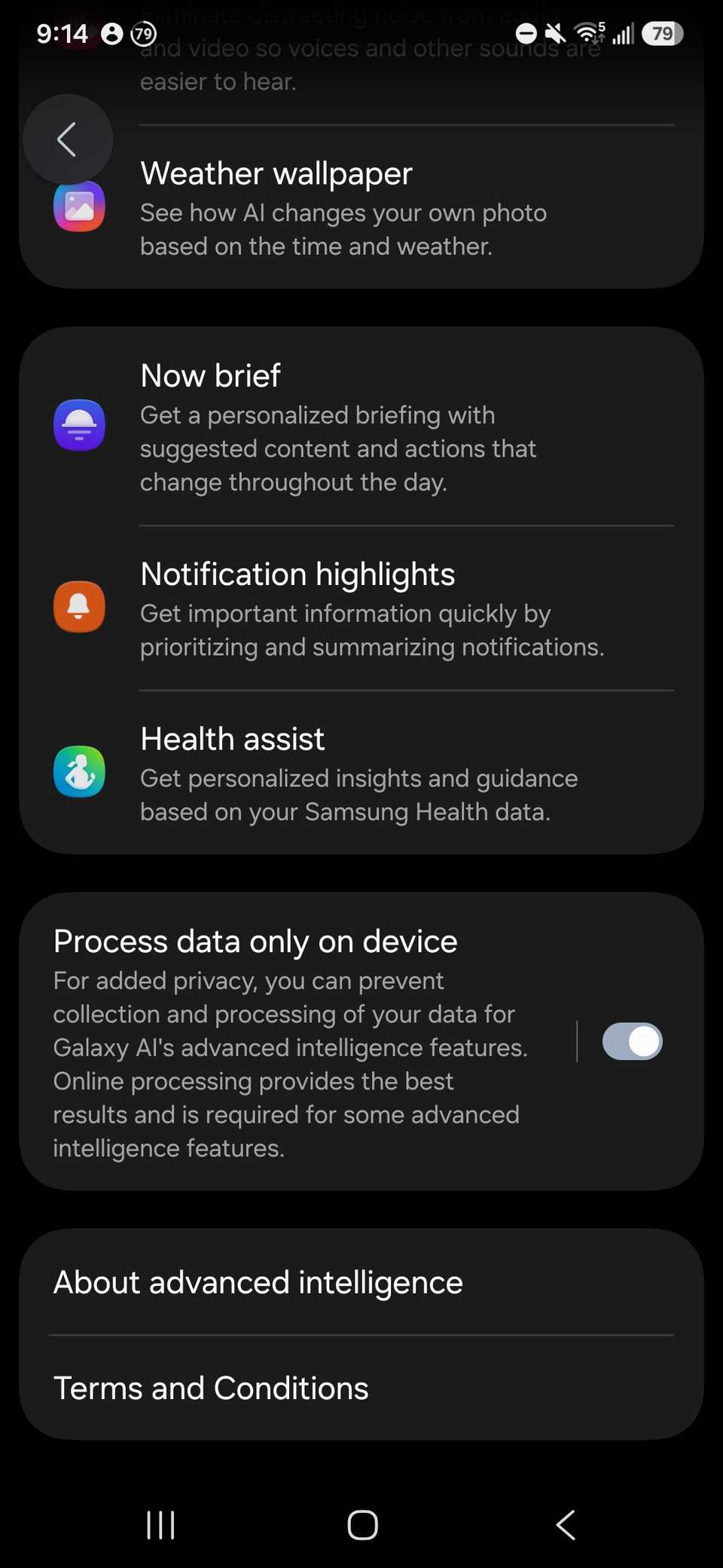 Health Assist feature at the bottom of Galaxy AI settings