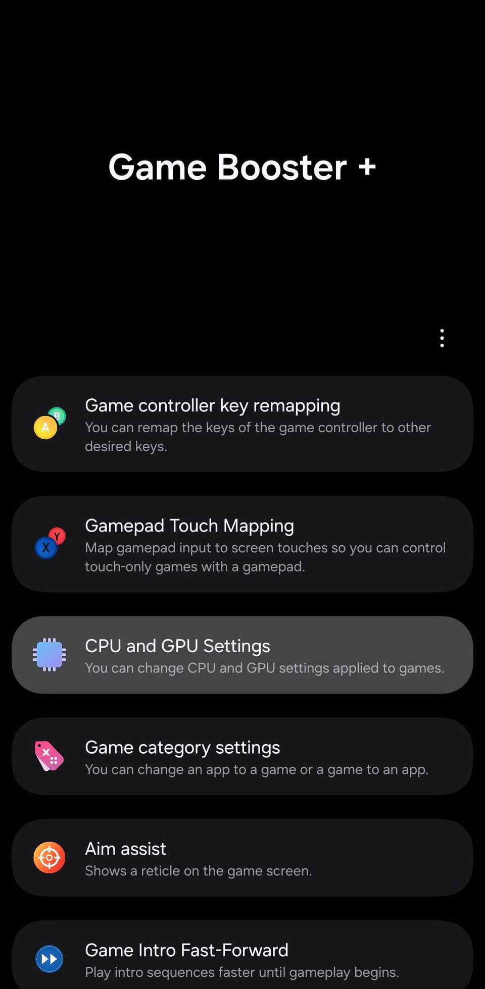 game-booster-plus-menu
