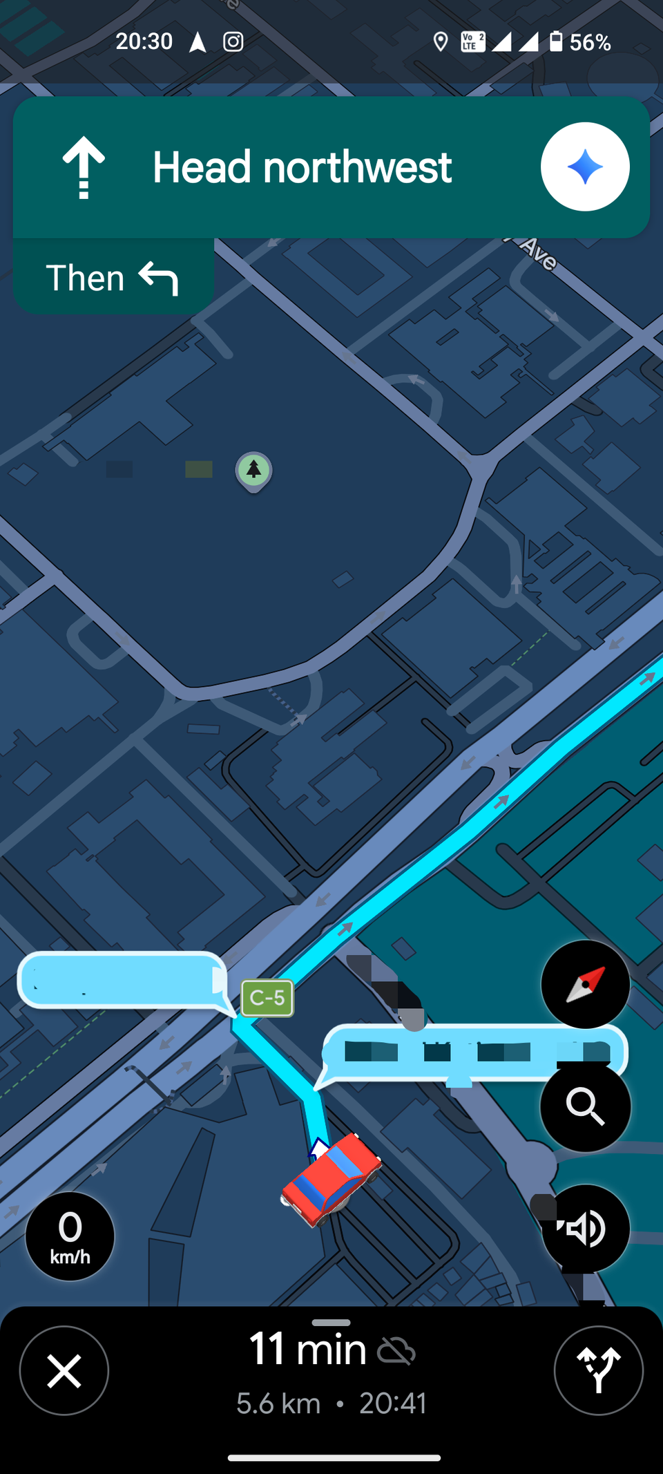 Google Maps offline navigation in dark mode