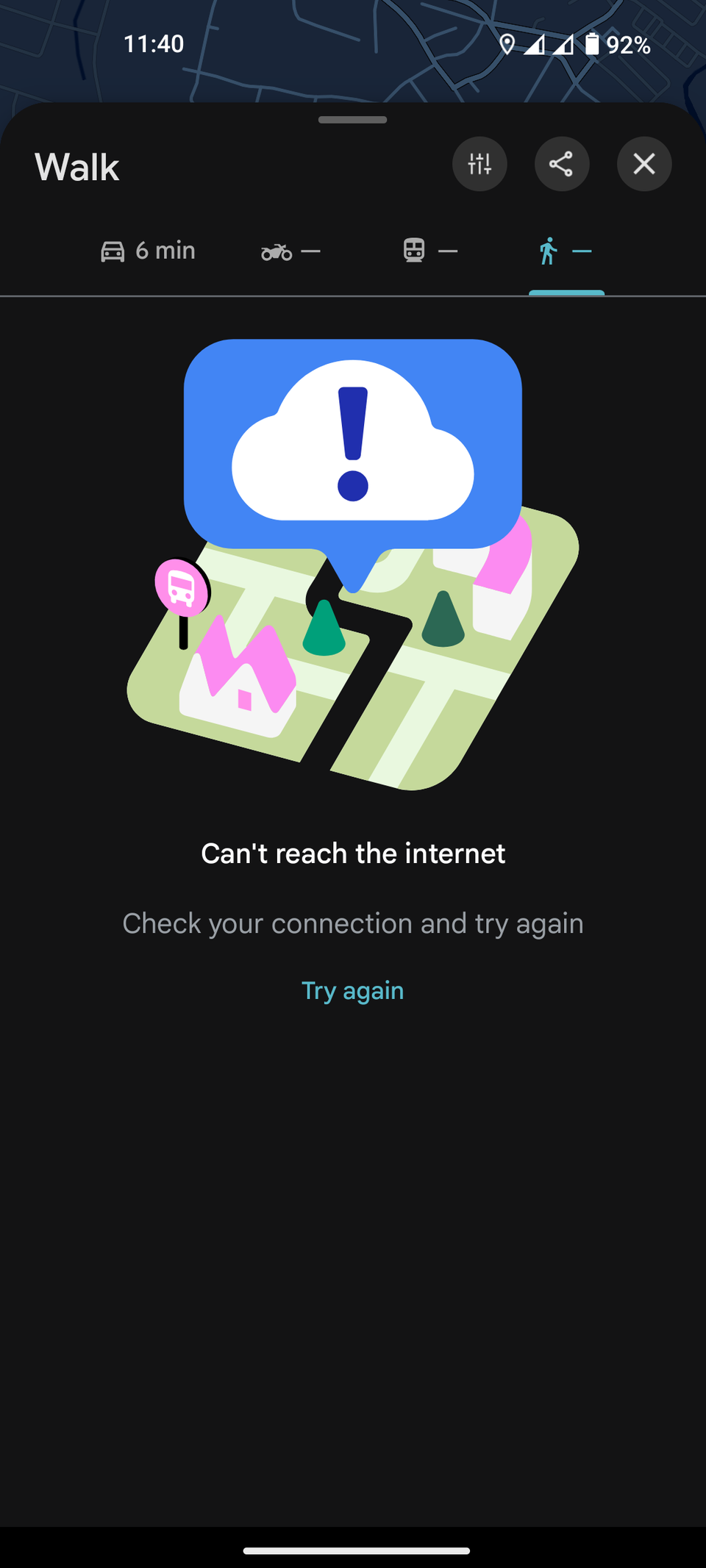 Google Maps offline walking navigation