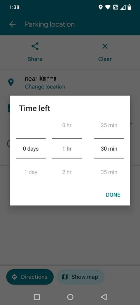 Screenshot che mostra il “Tempo rimanente” in Google Maps