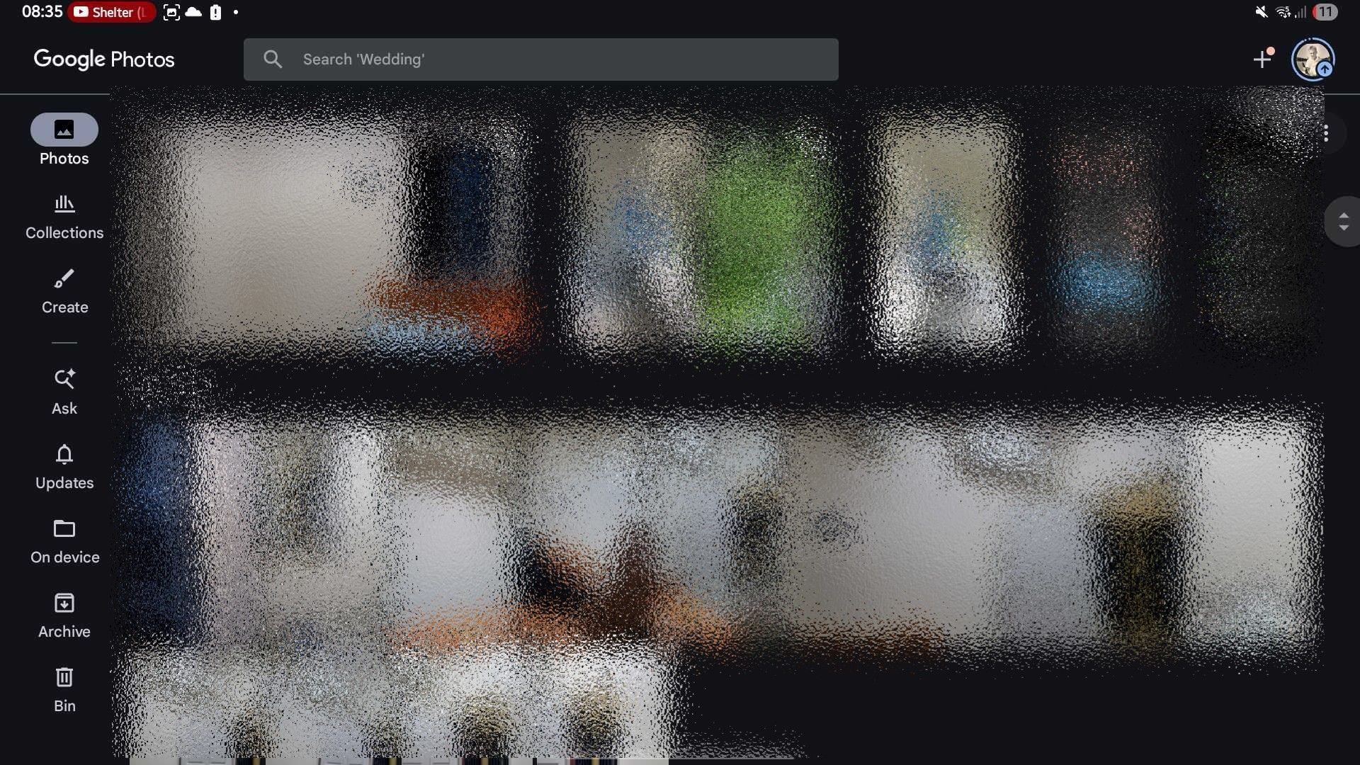 Screenshot showing the Google Photos mobile app virtually running on a TV