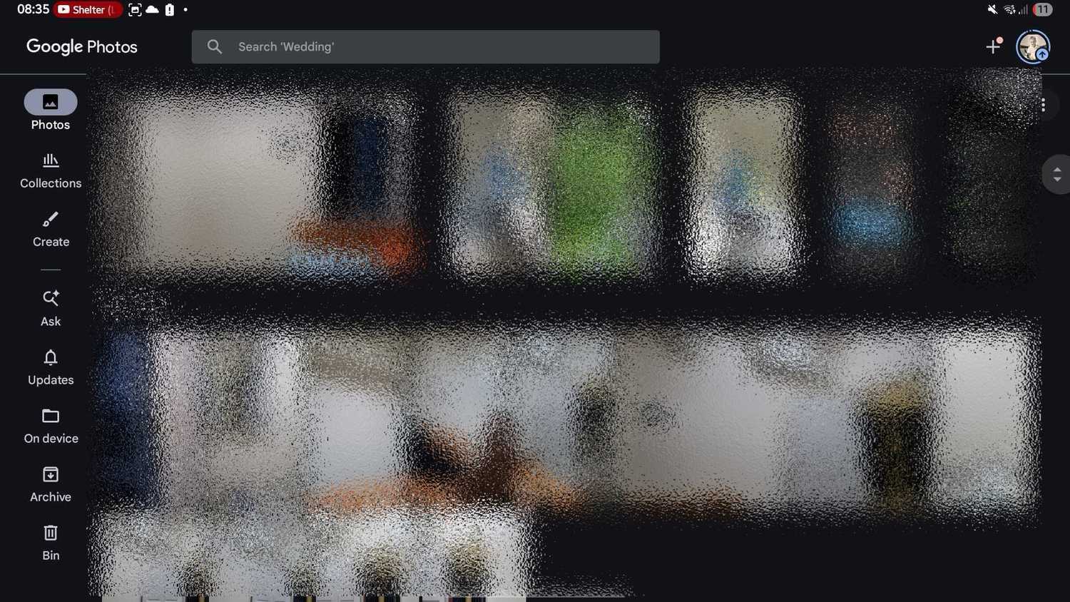 Screenshot showing the Google Photos mobile app virtually running on a TV