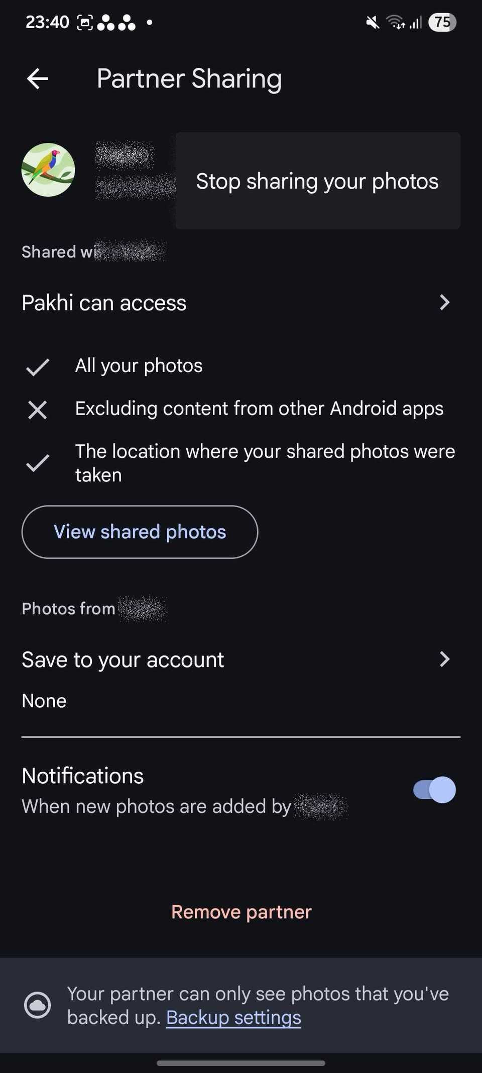 функция Partner Sharing в Google Photos — иллюстрация 2 к материалу