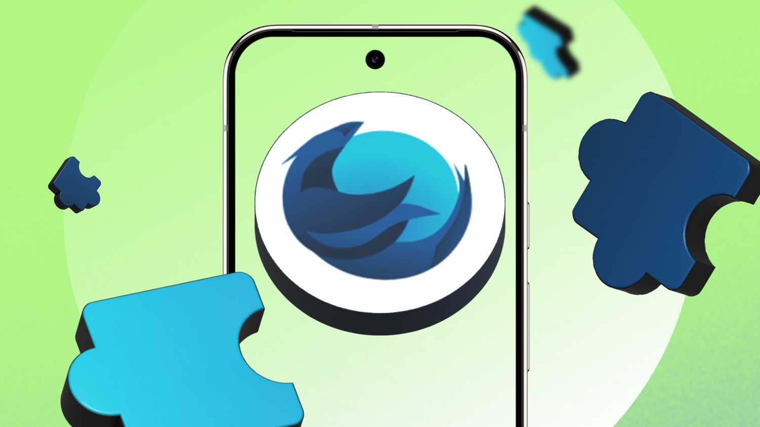 Iceraven browser logo on an Android phone surrounded by extension icons.