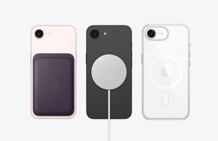 three phones with accessories attached to back