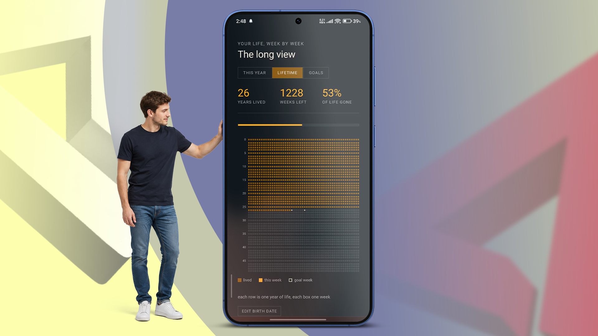Gemini took one prompt to build this dynamic Life Calendar that's rich with stats