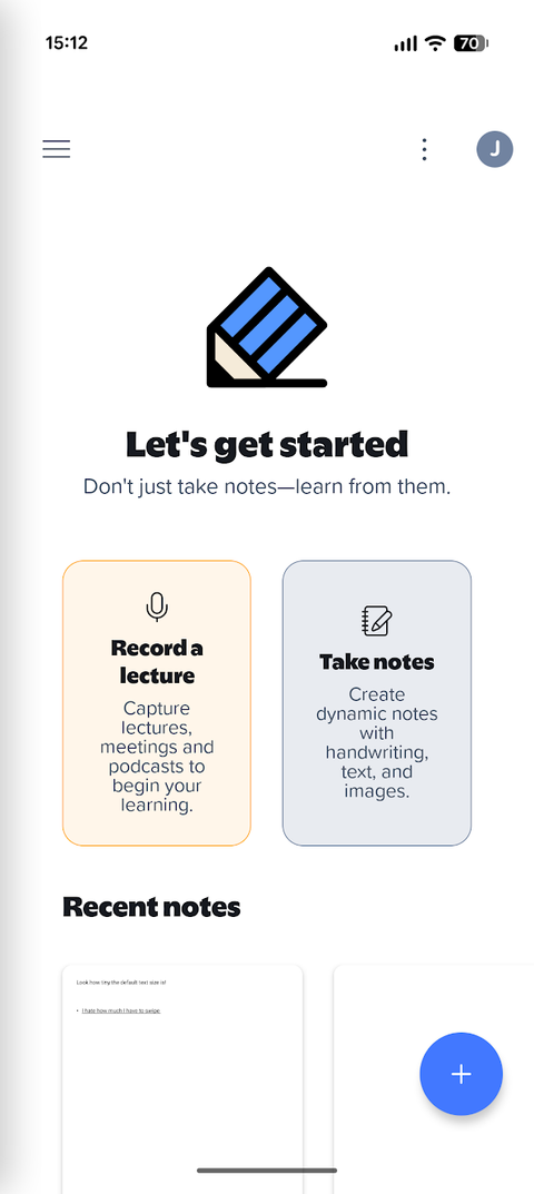 notability app home screen