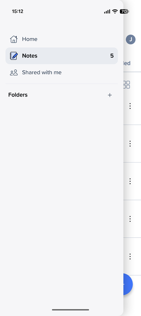 notability app sidebar