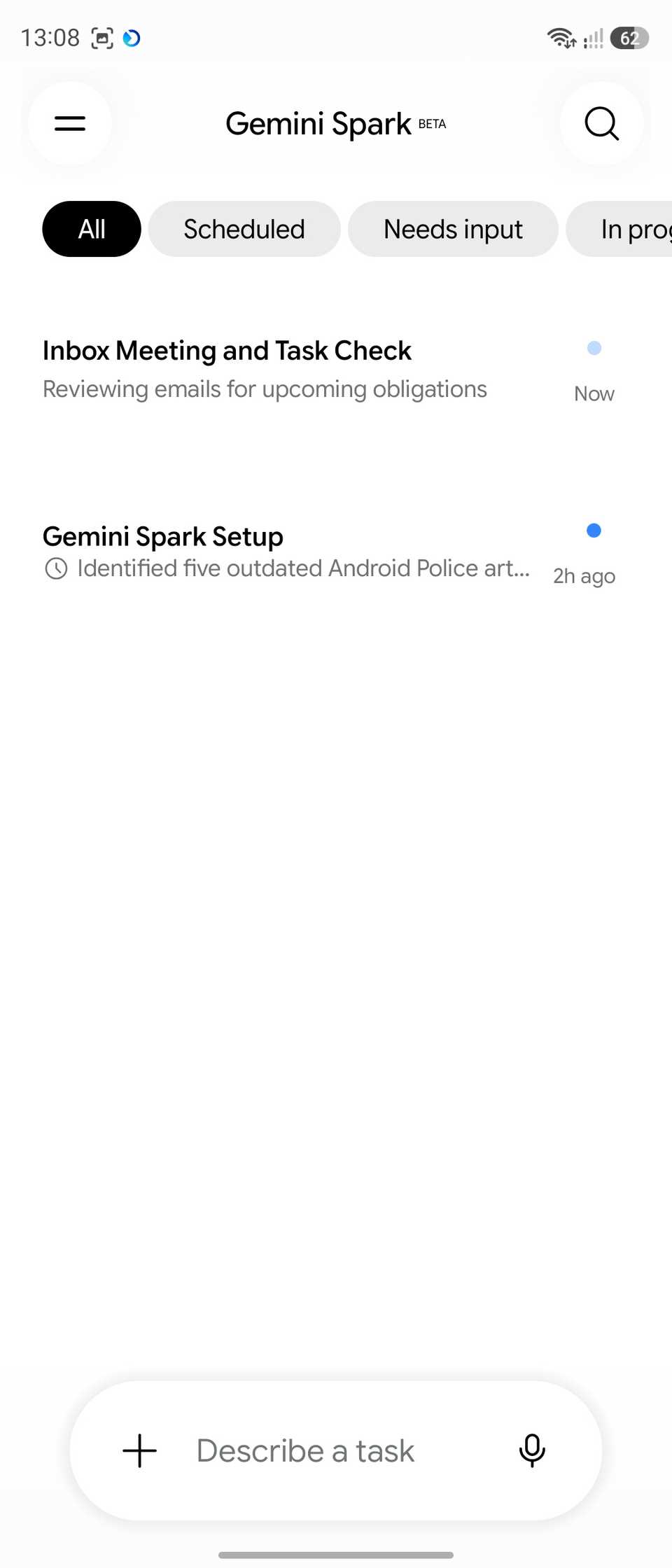 Gemini Splash screen on Google Pixel 9 Pro XL