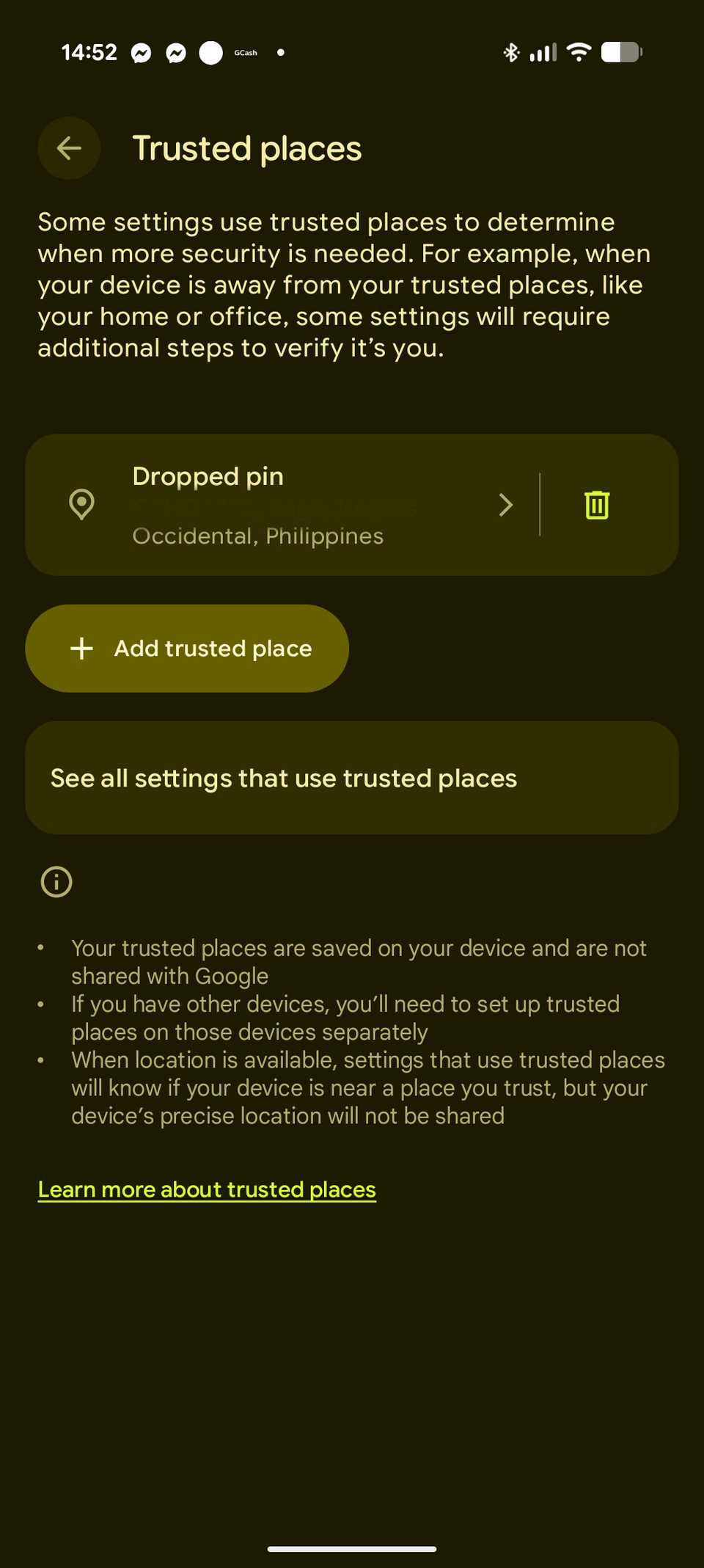 Trusted places method on Android Extend Unlock