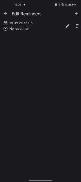 NotallyX screenshot showing reminder setting