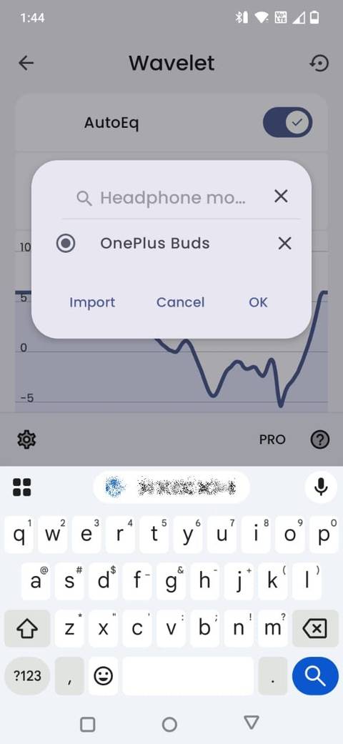Screenshot showing the AudioEq option in the Wavelet app