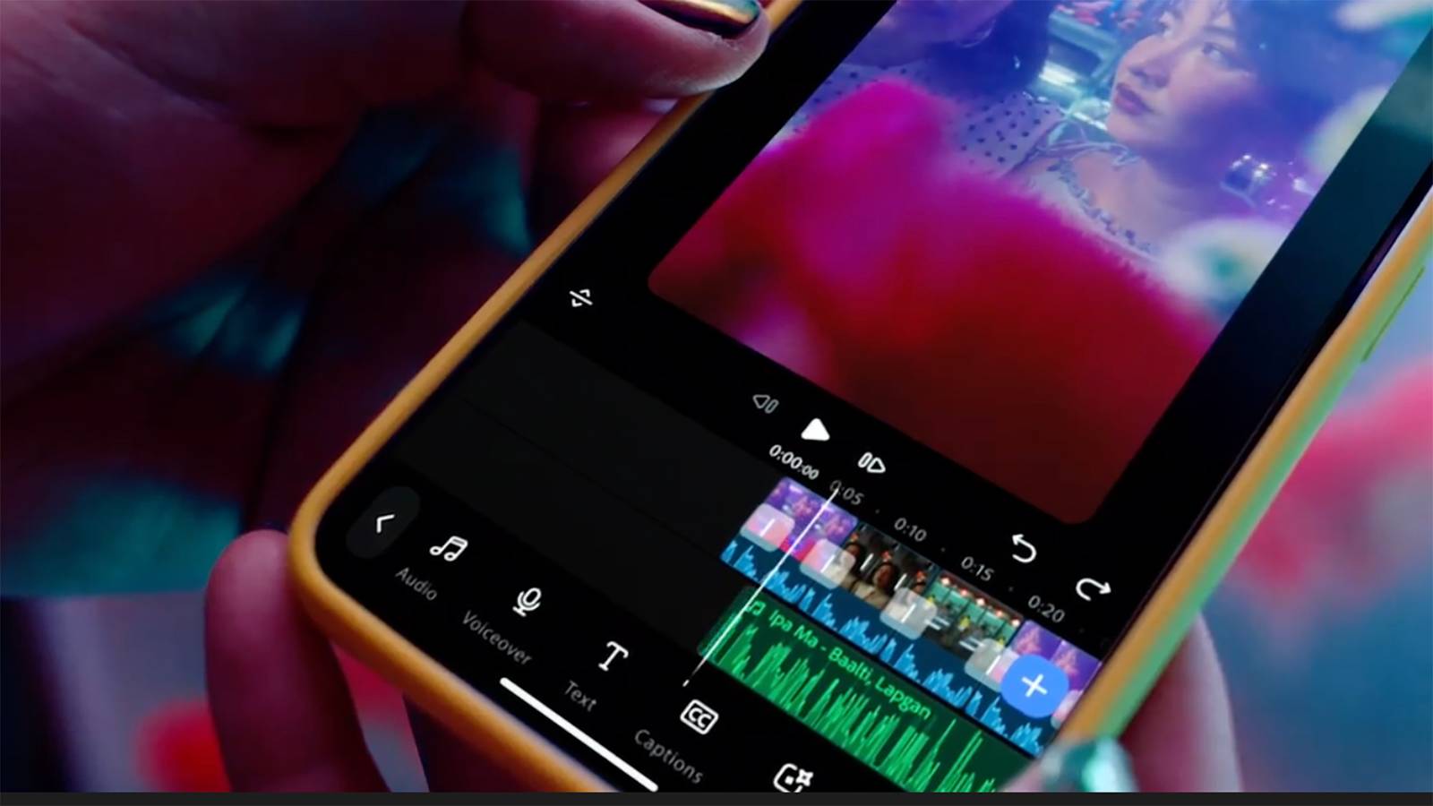 Adobe Premiere Pro editing shown on Android phone